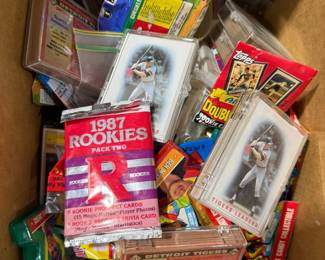 Large Mixed Sports Trading Card Collection - Baseball, Tigers, Unopened Packs & More