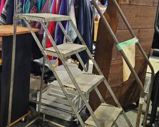 Heavy Duty Metal Rolling Step Ladder (Located Off-Site In Grand Rapids)