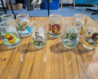 Welch's Lot Of Collectible Jars: 3 Pooh, 3 Muppets, 1 Pokemon, & 1 Dr. Seuss