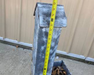 Rustic Wooden Birdhouse with Built-In Planter Box Approx. 25" Tall