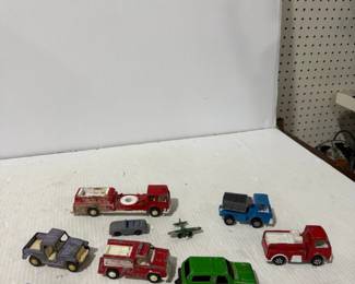 Assorted Die-Cast Toy Vehicle Lot Trucks, Bronco, Fire Trucks, Cars & Construction