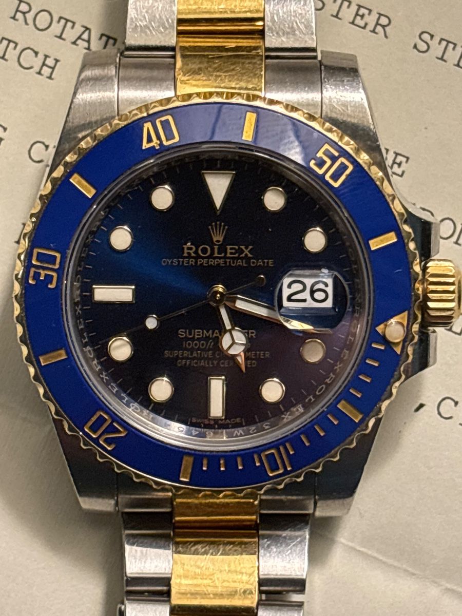 Gorgeous AUTHENTICATED Rolex Submariner, 40mm, Oyster Steel 18K Yello Gold