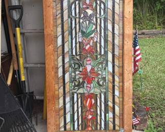 Most beautiful antique leaded stained glass windows in shipping case