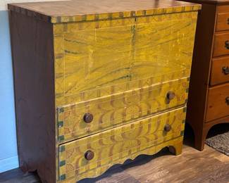 SUPER Antique Pennsylvania Mustard Blanket chest