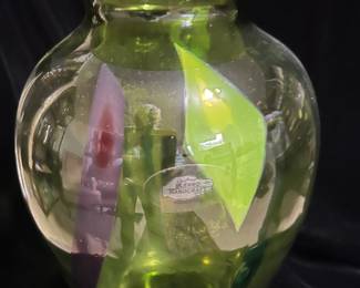 Blenko Green Vase,