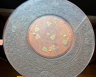 Oriental Carved Octagon Side Table