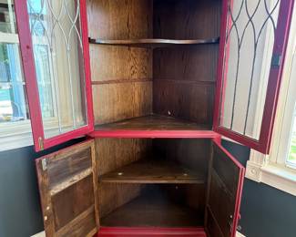 Corner Cabinet - Lead Glass Doors,