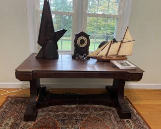 Desk, Metak Art. Clock, Ship