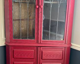 Corner Cabinet - Lead Glass Doors,