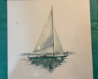 26. Sailboat Picture – Green Boarder