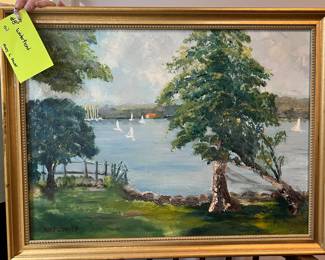  8. Waterfront Oil Painting  by Mary L. Sauer  2001