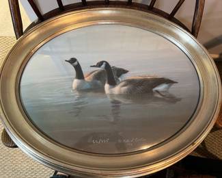  4. 2 Geese by Kate S. Curtis 1986 Oval Frame – 66/995