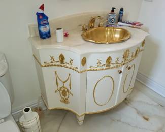 $1,850.00. Ornate bathroom vanity lot with matching mirror. Kerns-Wilcheck (Memphis, TN)