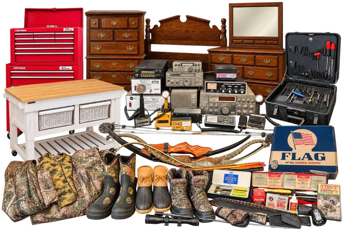 Auction Lot Tools, Radios, and Outdoor Gear