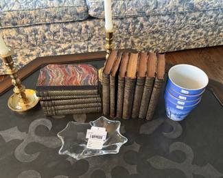 Books, Candle Stick Holders, Vtg Books 