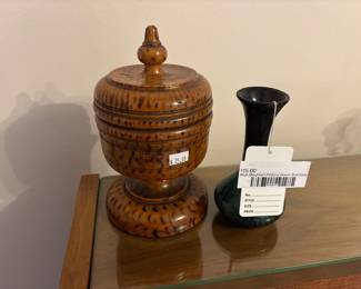 Blue Mountain Pottery Green Bud Vase 