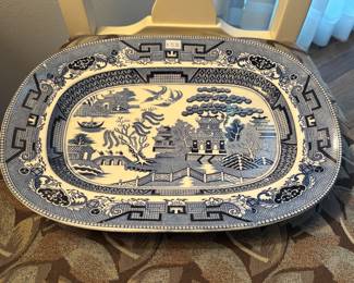 Decorative Blue & White Serving Plate 