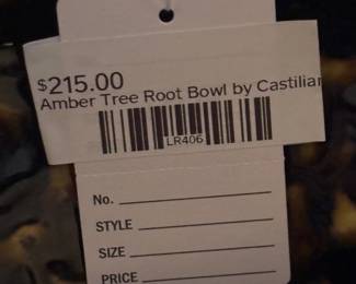 Amber Tree Root Bowl by Castillian 