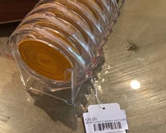 MCM Lucite Coaster and Caddy