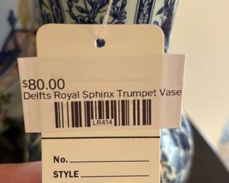 Delfts Royal Sphinx Trumpet Vase 