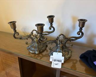 VTG Johnson Bronze Co. Candle Holder Set