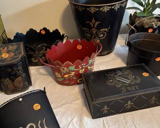 Lots of great painted tin pieces