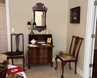 Several lovely odd side chairs beautiful writing secretary 