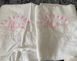 Sweetest sets of pillow casss embroidered Mr. And Mrs. Others saying Hers and His❤️❤️❤️❤️