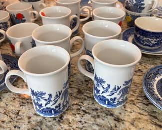 Great blue willow mugs