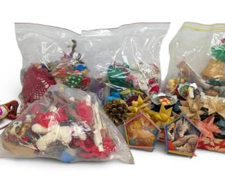 Vintage Christmas Figures, Bows, Ornaments  More