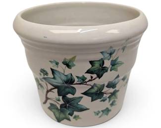 Zanesville Stoneware Pottery Crock Planter Pot W Leaf Design