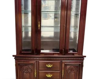 Cherry Red Two Piece Hutch