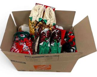 Christmas Mystery Lot Elf Slippers, Ugly Sweaters And More