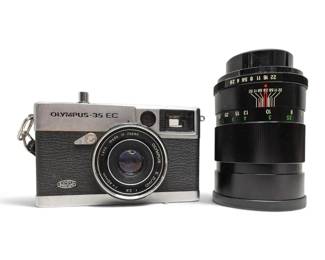 Fuji FZ500 Zoom Compact Film Camera  Vivitar Telephoto Lens
