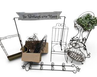 Metal Hanging Flower Holders, Pedestal, Sign  More