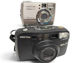 Pentax IQZoom140 Film Camera  Optio330 Digital Camera