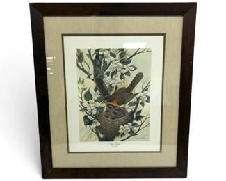 John A. Ruthvens Robin Family Lithograph Print 24 x 20.8 