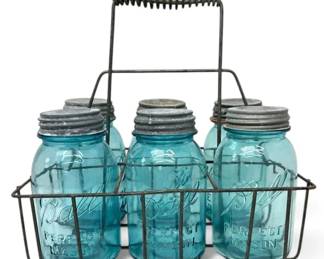 Vintage Blue Glass Ball Perfect Mason Jars