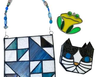Stained Glass Window Hangings  Cat Planter