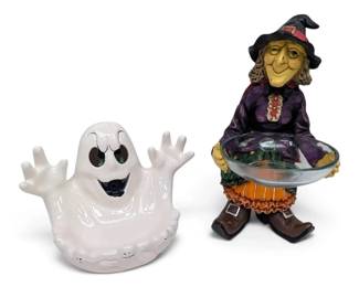 Halloween Candy Bowls  Witch  Ghost