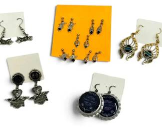 Harley Davidson Silver Toned Earrings
