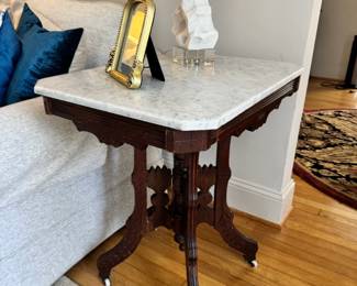 Early 1900's Table with Marble Top