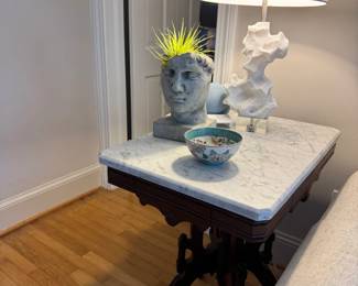 Early 1900's Ornate Table with Marble Top