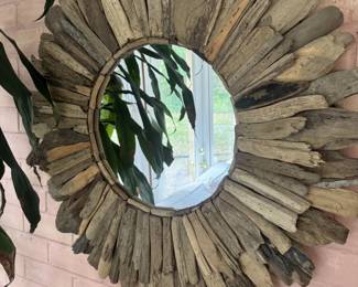 Large Driftwood Mirror Handmade, Locally Made ~30"