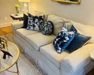 Locally Made Light Tan Sofa ~80W, 38"D