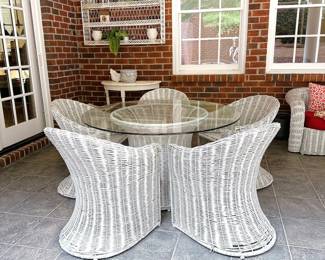 Outdoor Wicker Dining Table Set - This item is available for pre-sale. You may purchase on our website using this link: https://www.pureandsimplecarolinas.com/shop/cramerton