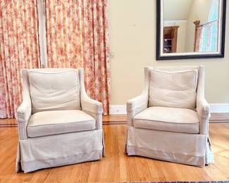 Pair of Vintage Lee Industries Ivory Armchairs - This item is available for pre-sale. You may purchase on our website using this link: https://www.pureandsimplecarolinas.com/shop/cramerton