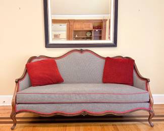 Antique French Louis XV Style Carved Wood Sofa - This item is available for pre-sale. You may purchase on our website using this link: https://www.pureandsimplecarolinas.com/shop/cramerton