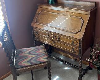 Barley Twist Legs Secretary Desk $195