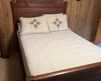 Antique Eastlake 3/4 Bed Frame and Headboard with mattress and box spring $295-has matching dresser and commode